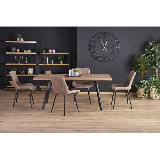Tavolo allungabile BERLIN 140-180 cm, piano - noce, struttura - nero (2p=1ks)