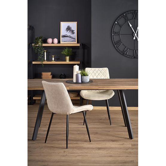 Tavolo allungabile BERLIN 140-180 cm, piano - noce, struttura - nero (2p=1ks)