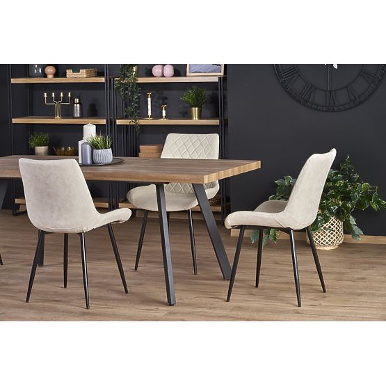 Tavolo allungabile BERLIN 140-180 cm, piano - noce, struttura - nero (2p=1ks)