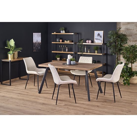 Tavolo allungabile BERLIN 140-180 cm, piano - noce, struttura - nero (2p=1ks)