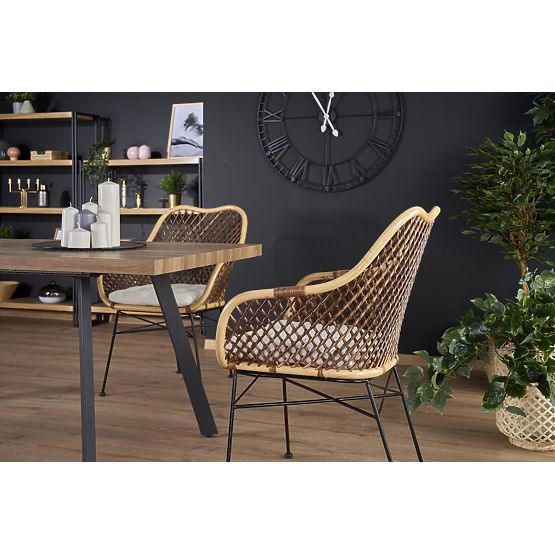Tavolo allungabile BERLIN 140-180 cm, piano - noce, struttura - nero (2p=1ks)