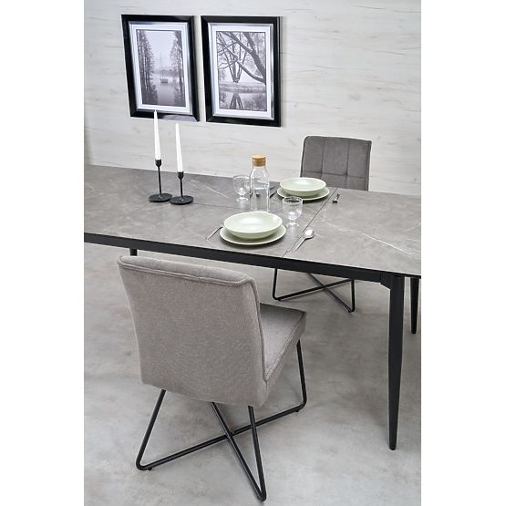 Tavolo allungabile CHARLES, piano - marmo grigio, gambe - nero
