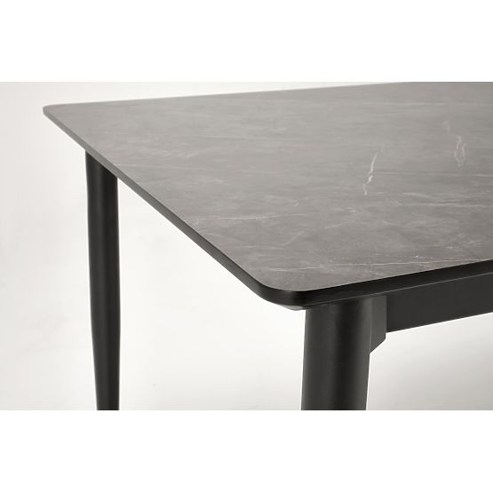 Tavolo allungabile CHARLES, piano - marmo grigio, gambe - nero