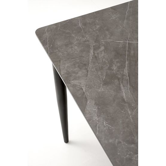 Tavolo allungabile CHARLES, piano - marmo grigio, gambe - nero