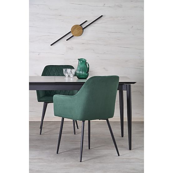 Tavolo allungabile CHARLES, piano - marmo grigio, gambe - nero