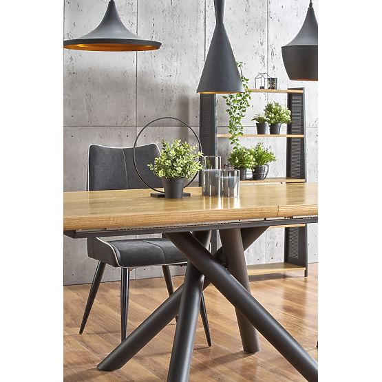 Tavolo allungabile DERRICK rovere naturale / nero (2p=1ks)