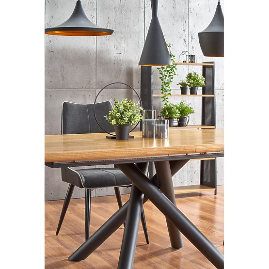 Tavolo allungabile DERRICK rovere naturale / nero (2p=1ks)