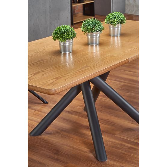 Tavolo allungabile DERRICK rovere naturale / nero (2p=1ks)