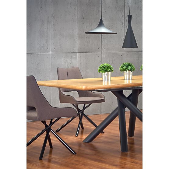 Tavolo allungabile DERRICK rovere naturale / nero (2p=1ks)