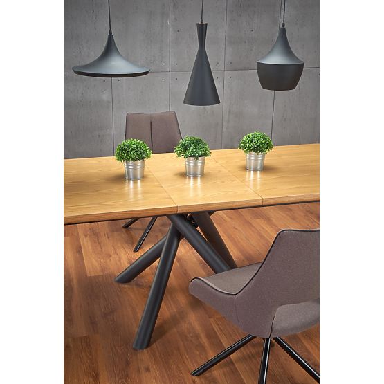 Tavolo allungabile DERRICK rovere naturale / nero (2p=1ks)
