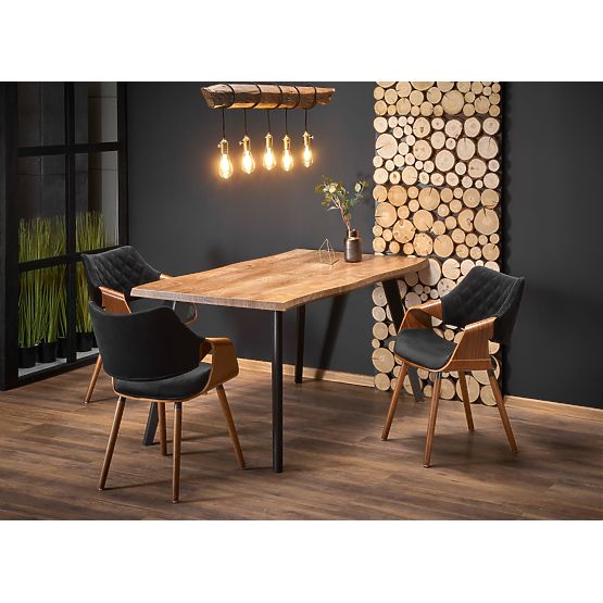 Tavolo allungabile DICKSON 120-180/80 cm, piano - naturale, gambe - nere (2p=1ks)