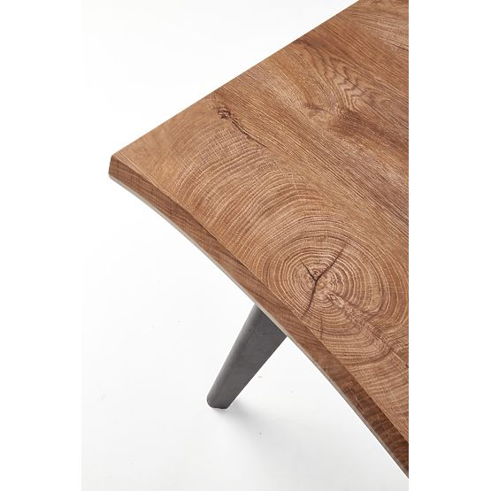 Tavolo allungabile DICKSON 120-180/80 cm, piano - naturale, gambe - nere (2p=1ks)