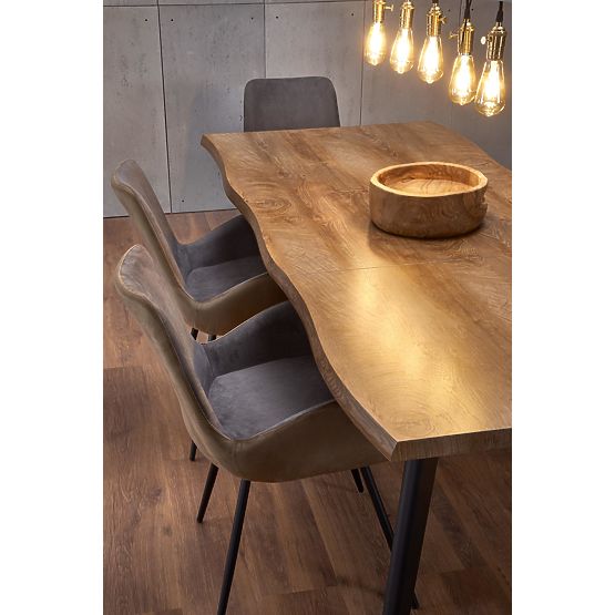 Tavolo allungabile DICKSON 120-180/80 cm, piano - naturale, gambe - nere (2p=1ks)
