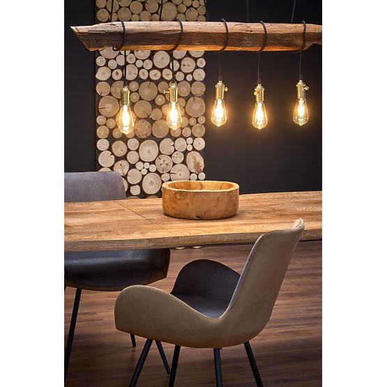 Tavolo allungabile DICKSON 120-180/80 cm, piano - naturale, gambe - nere (2p=1ks)