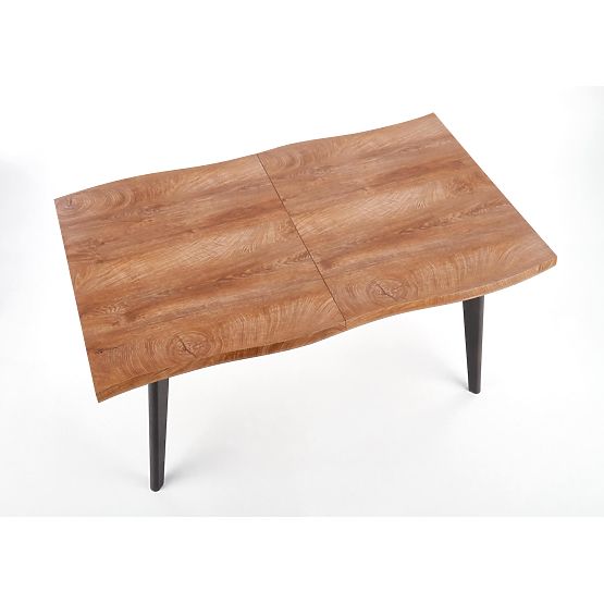 Tavolo allungabile DICKSON 120-180/80 cm, piano - naturale, gambe - nere (2p=1ks)