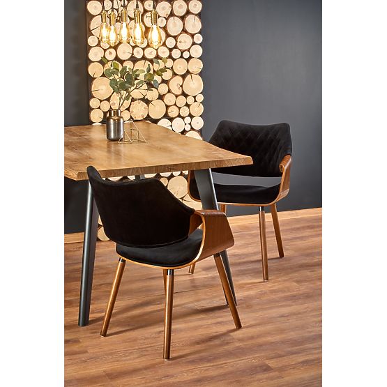 Tavolo allungabile DICKSON 120-180/80 cm, piano - naturale, gambe - nere (2p=1ks)