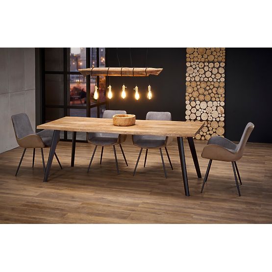 Tavolo allungabile DICKSON 120-180/80 cm, piano - naturale, gambe - nere (2p=1ks)