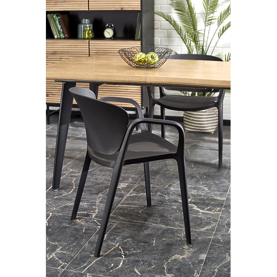 Tavolo allungabile DICKSON 2 150-210/90 cm, piano - naturale, gambe - nere (2p=1pz)
