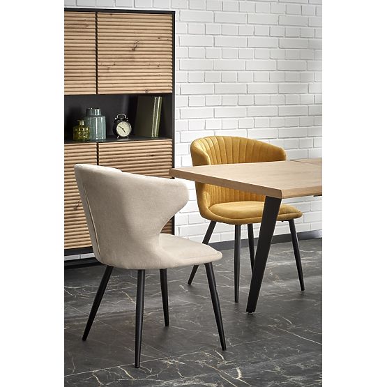 Tavolo allungabile DICKSON 2 150-210/90 cm, piano - naturale, gambe - nere (2p=1pz)