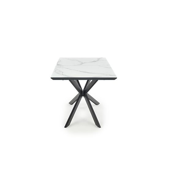 Tavolo allungabile DIESEL piano - marmo bianco / grigio scuro, gambe - nero (2p=1pz)
