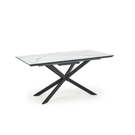 Tavolo allungabile DIESEL piano - marmo bianco / grigio scuro, gambe - nero (2p=1pz)