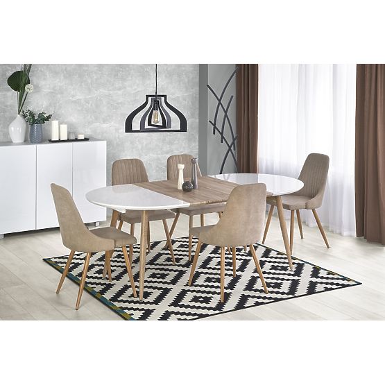 Tavolo allungabile EDWARD bianco / rovere san remo (2p=1ks)