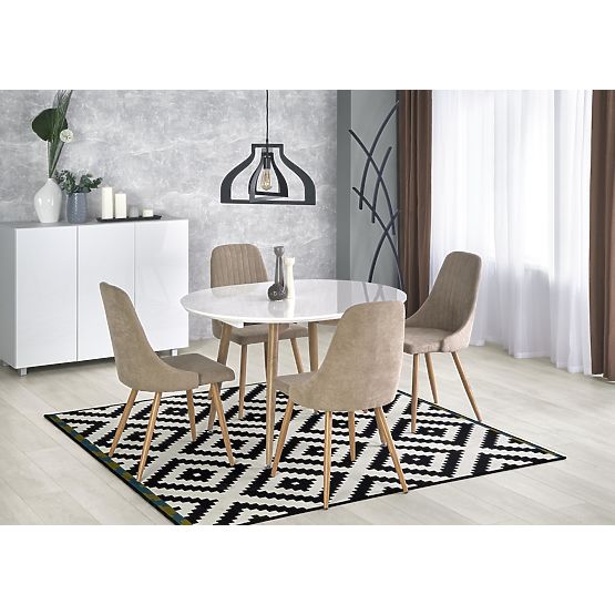 Tavolo allungabile EDWARD bianco / rovere san remo (2p=1ks)