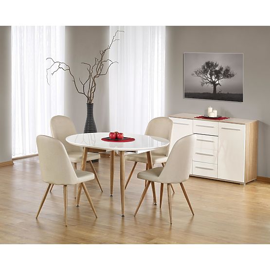 Tavolo allungabile EDWARD rovere miele / bianco; gambe: rovere miele (2p=1ks)