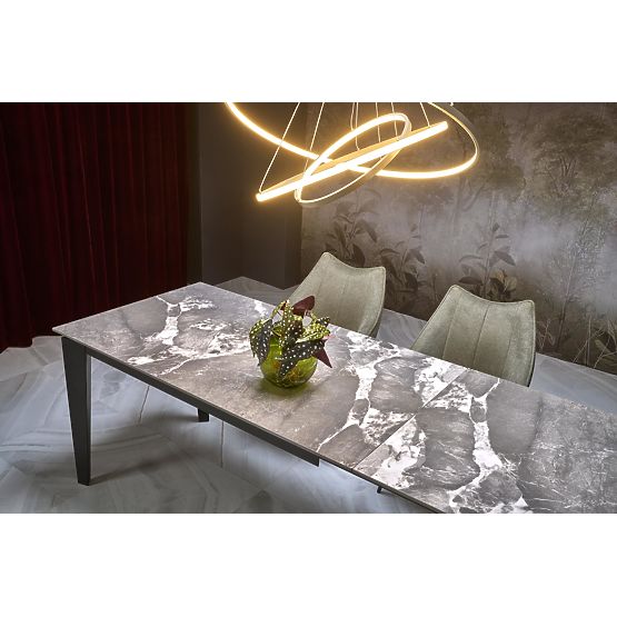 Tavolo allungabile FELIX, piano - marmo grigio, gambe - nero (2p=1ks)