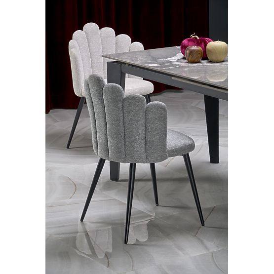 Tavolo allungabile FELIX, piano - marmo grigio, gambe - nero (2p=1ks)