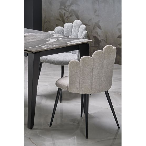 Tavolo allungabile FELIX, piano - marmo grigio, gambe - nero (2p=1ks)