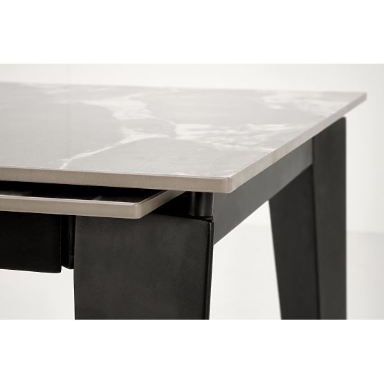 Tavolo allungabile FELIX, piano - marmo grigio, gambe - nero (2p=1ks)