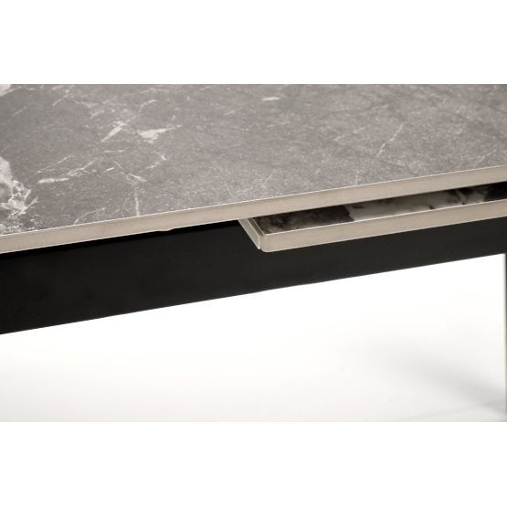 Tavolo allungabile FELIX, piano - marmo grigio, gambe - nero (2p=1ks)