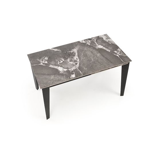 Tavolo allungabile FELIX, piano - marmo grigio, gambe - nero (2p=1ks)
