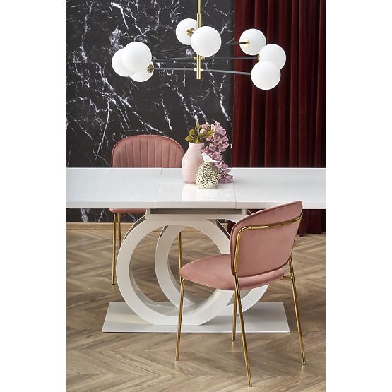Tavolo allungabile GALARDO, bianco / oro (3p=1ks)