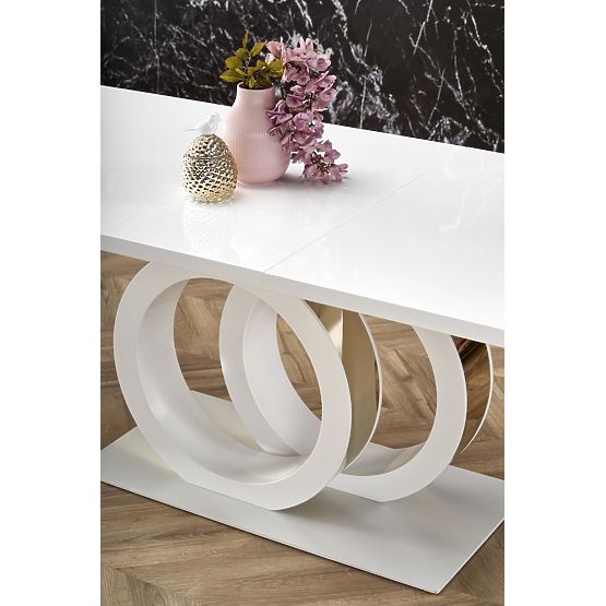 Tavolo allungabile GALARDO, bianco / oro (3p=1ks)