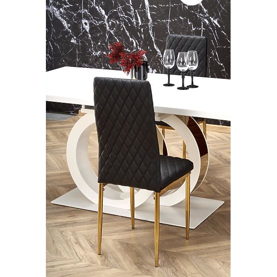 Tavolo allungabile GALARDO, bianco / oro (3p=1ks)