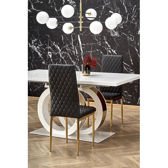 Tavolo allungabile GALARDO, bianco / oro (3p=1ks)