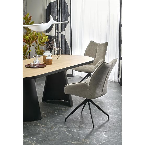 Tavolo allungabile GIACOMO, piano - naturale, gambe - nere (2p=1ks)