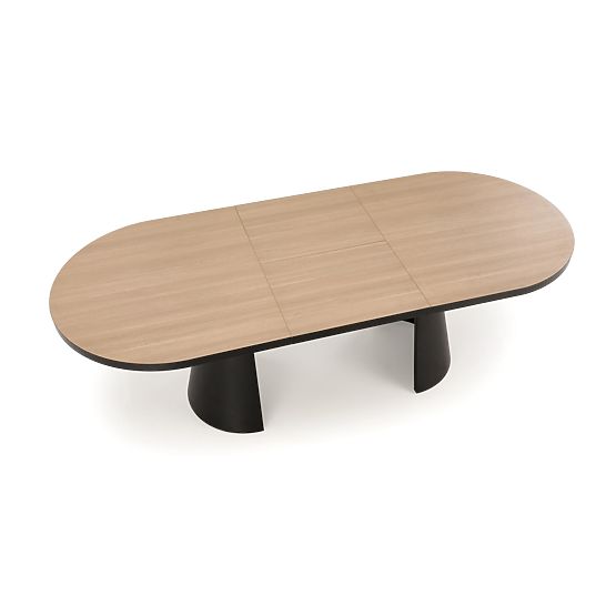 Tavolo allungabile GIACOMO, piano - naturale, gambe - nere (2p=1ks)