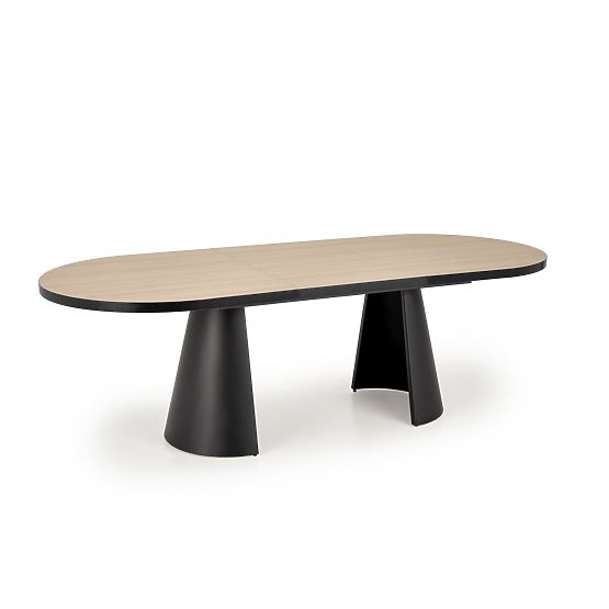 Tavolo allungabile GIACOMO, piano - naturale, gambe - nere (2p=1ks)