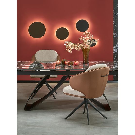 Tavolo allungabile HILARIO, piano - marmo nero, gambe - nere (3p=1ks)