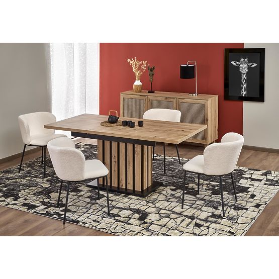 Tavolo allungabile LAMELLO 160-210/90 cm rovere artisan/nero