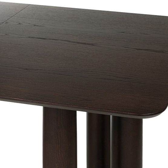 Tavolo allungabile Loa 140-200 cm, impiallacciatura di quercia, noce, legno di faggio, arrotondato