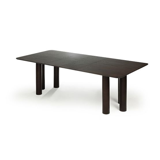Tavolo allungabile Loa 140-200 cm, impiallacciatura di quercia, noce, legno di faggio, arrotondato