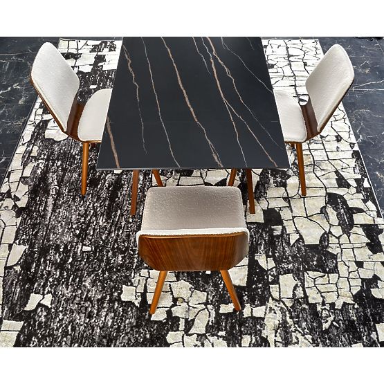 Tavolo allungabile LOZANO, marmo nero / noce (2p=1ks)