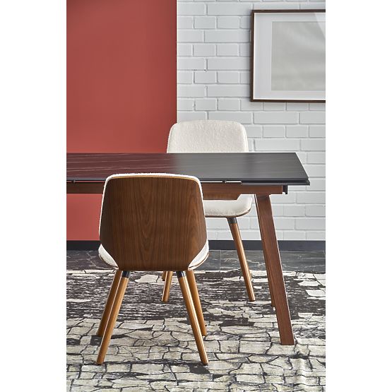 Tavolo allungabile LOZANO, marmo nero / noce (2p=1ks)