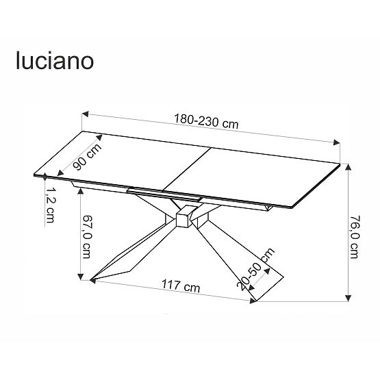 Tavolo allungabile LUCIANO, piano: marmo blu (2p=1ks)