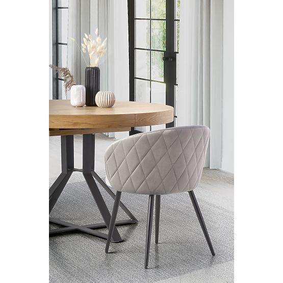 Tavolo allungabile MERCY, piano - rovere dorato, gambe - nere (2p=1ks)