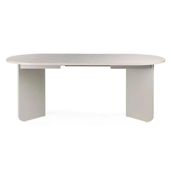 Tavolo allungabile Mou 140-200 cm, color cashmere, piano ovale